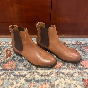Frye Brown Ankle Boots with Classic Chelsea Design